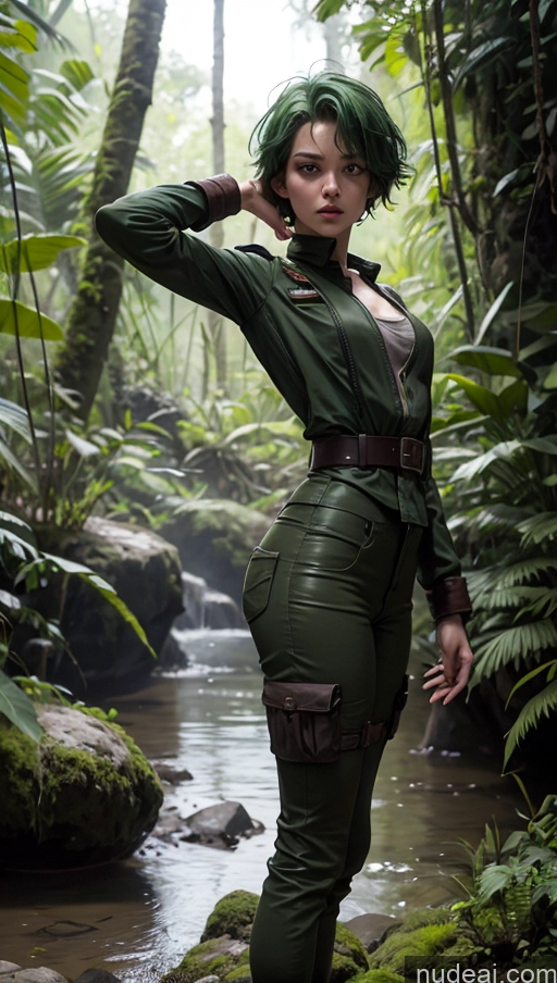 related ai porn images free for Jungle Military Serious Green Hair Skinny Small Tits Short Dark Lighting 18 Pixie T-pose