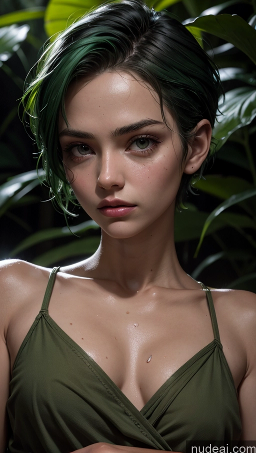 related ai porn images free for Jungle Military Serious Green Hair Skinny Short Dark Lighting 18 Pixie Plank Oiled Body