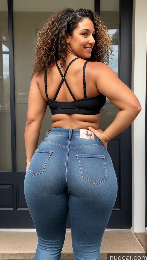 ai nude image of araffe butt lifter jeans - high waisted jeans pics of Athlete Big Ass Big Hips Jeans Curly Hair