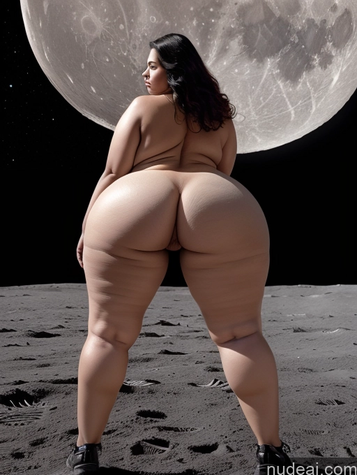 related ai porn images free for Woman Busty Huge Boobs Big Ass Thick Chubby Fat Big Hips Cyberpunk Back View Bending Over Moon