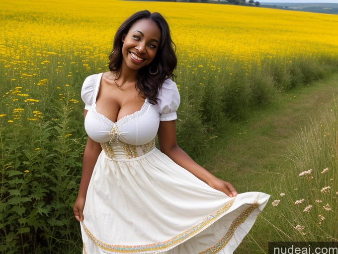 related ai porn images free for Busty Huge Boobs Skinny Woman Happy African Dirndl Meadow Several