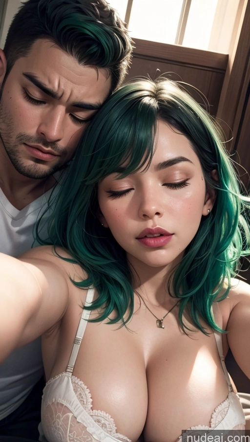 related ai porn images free for Bobcut Bedroom Close-up View Sleeping Push-up Bra Dark Lighting Green Hair Chubby Fat Sad Orgasm Woman + Man