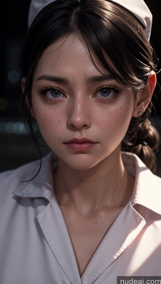 related ai porn images free for Close-up View Street Dark Lighting Nurse Sad