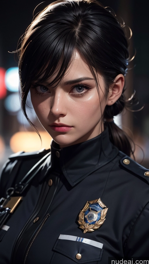 related ai porn images free for Close-up View Street Dark Lighting Sad Police