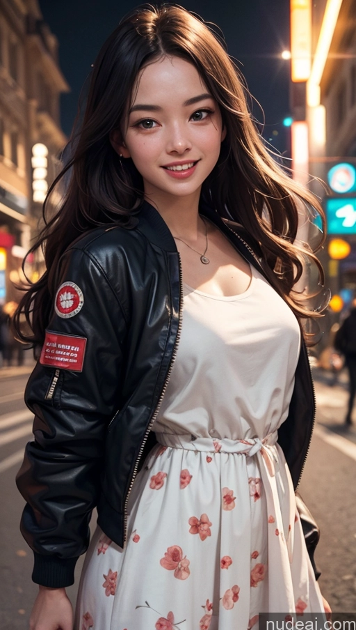 related ai porn images free for Close-up View Street Dark Lighting Happy Sundress Ginger Straight Shocked Bomber