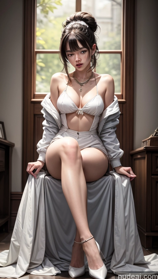 related ai porn images free for SplitSitting Fairer Skin 30s Orgasm Laughing Seductive Brunette Hair Tied Up White Full Frontal High Heels Secretary Stylish Jewelry Bright Lighting Alternative Detailed