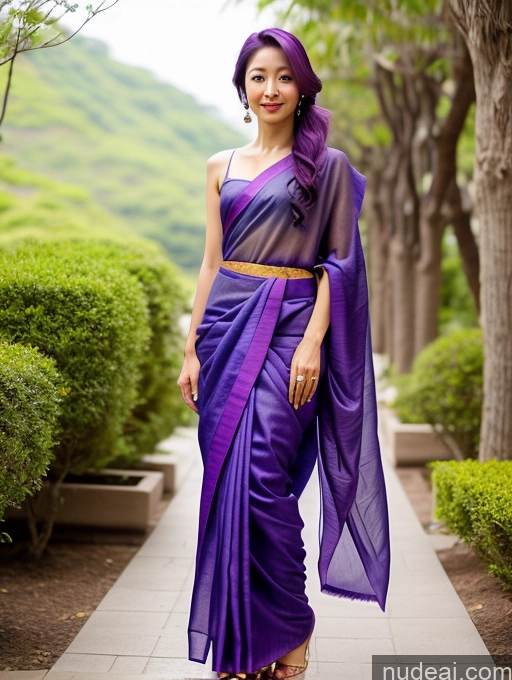 related ai porn images free for Model Small Ass Skinny 30s Purple Hair Korean Front View Sari