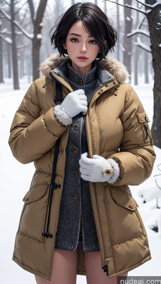 related ai porn images free for Parka Snow Short Hair Fur Gloves