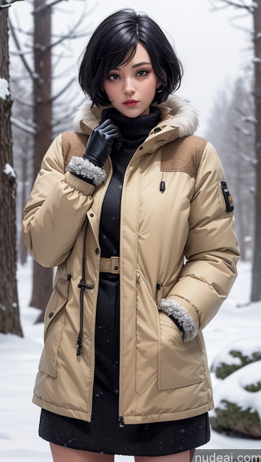 related ai porn images free for Parka Snow Short Hair Fur Gloves Black Hair
