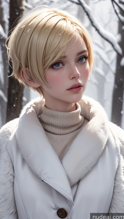 related ai porn images free for Snow Close-up View Sad Fur Short Hair Blonde