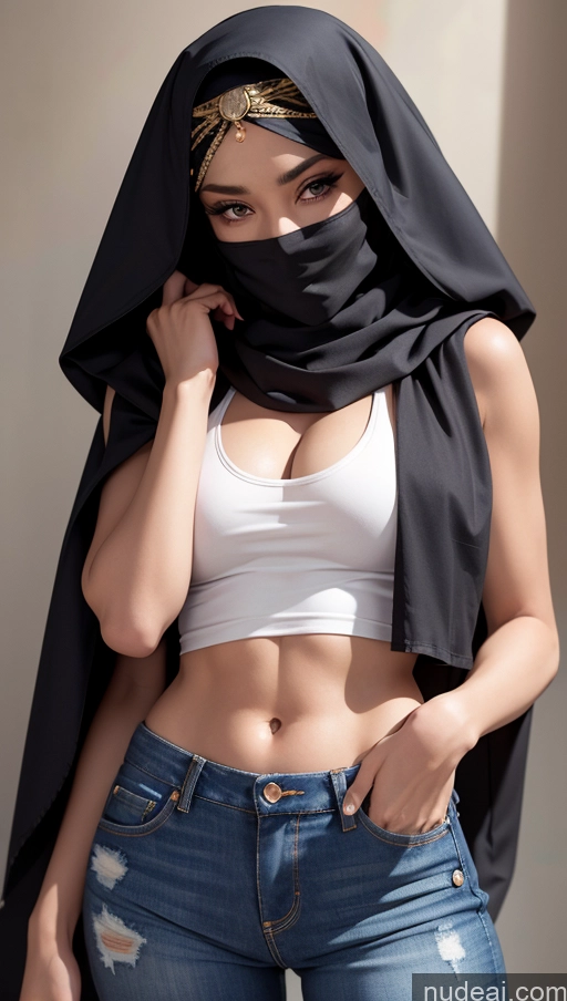 related ai porn images free for Egyptian Close-up View Small Tits Skinny Lipstick Jeans Tank Top Niqab Scarf Sad