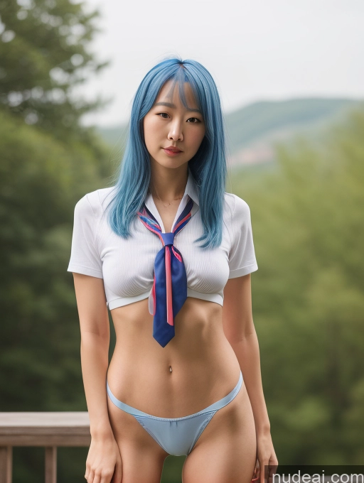 related ai porn images free for Model Small Ass Skinny 30s Blue Hair Korean Front View Tie Daisy Dukes Thigh Socks Partially Nude