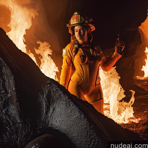 related ai porn images free for Hell Close-up View Firefighter Space Suit Partially Nude Transparent