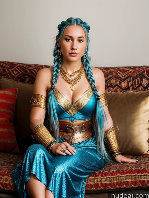 related ai porn images free for Couch Gold Jewelry Braided Woman Beautiful Blue Hair Viking