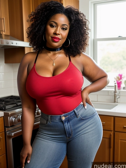 related ai porn images free for Big Hips Brunette Bright Lighting Seductive Front View Curly Hair Kitchen 40s Milf Fat Big Ass Lipstick Illustration African Choker Jeans 80s Tank Top