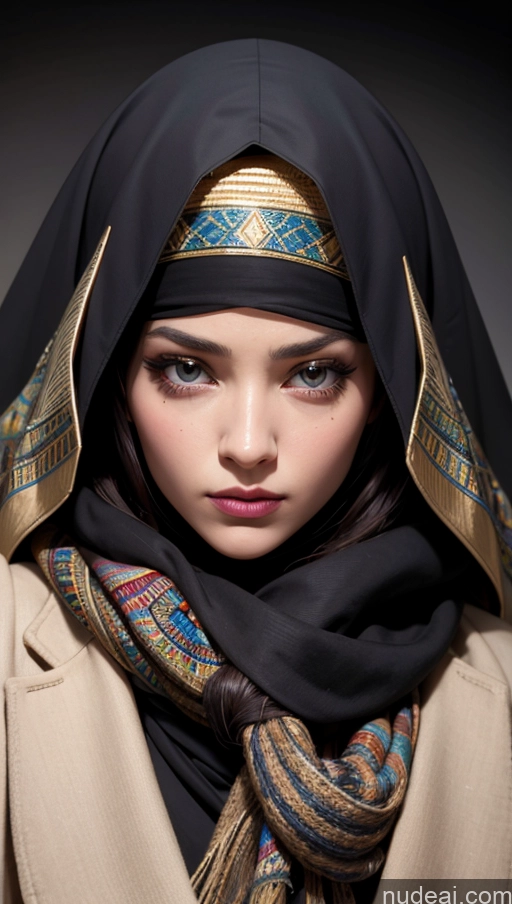 related ai porn images free for Scarf Niqab Jacket Egyptian Sad Close-up View