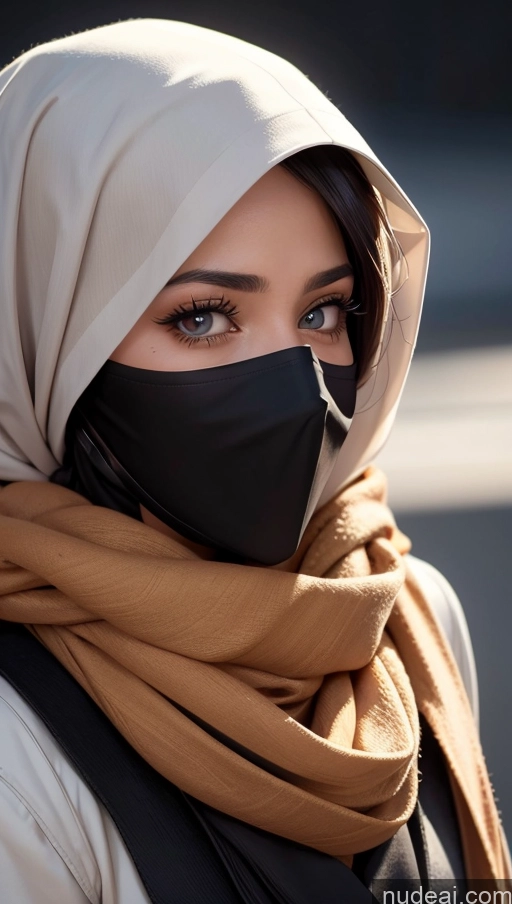 related ai porn images free for Scarf Niqab Jacket Egyptian Sad Close-up View Brunette