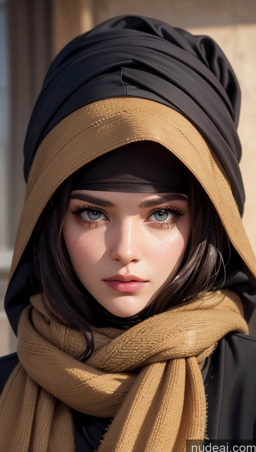 related ai porn images free for Scarf Niqab Jacket Egyptian Sad Close-up View Brunette