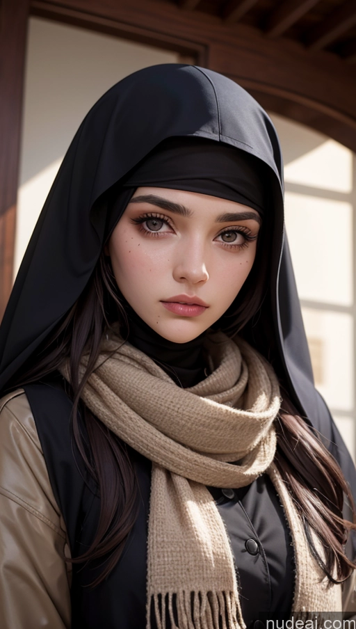 related ai porn images free for Scarf Niqab Jacket Egyptian Sad Close-up View Brunette Long Hair