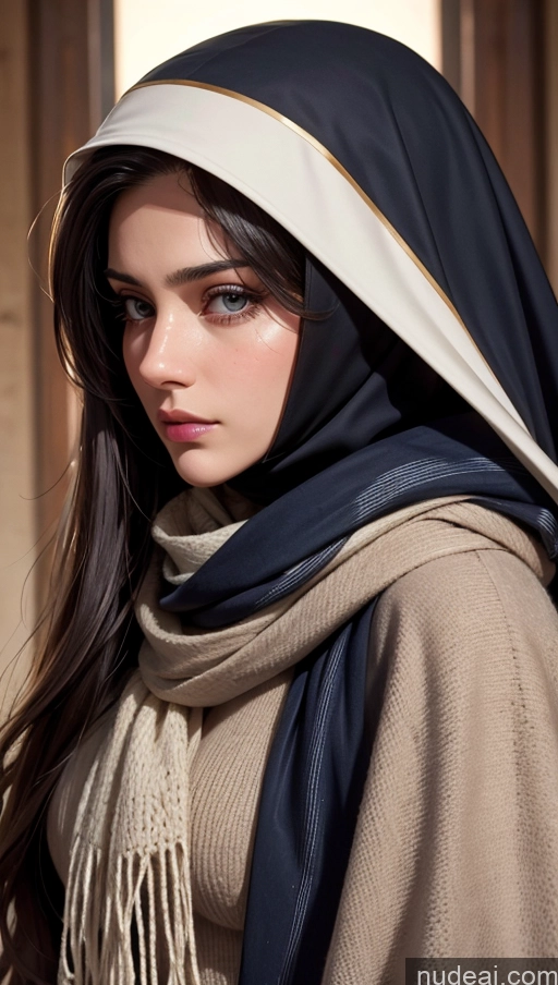 related ai porn images free for Scarf Niqab Jacket Egyptian Sad Close-up View Brunette Long Hair