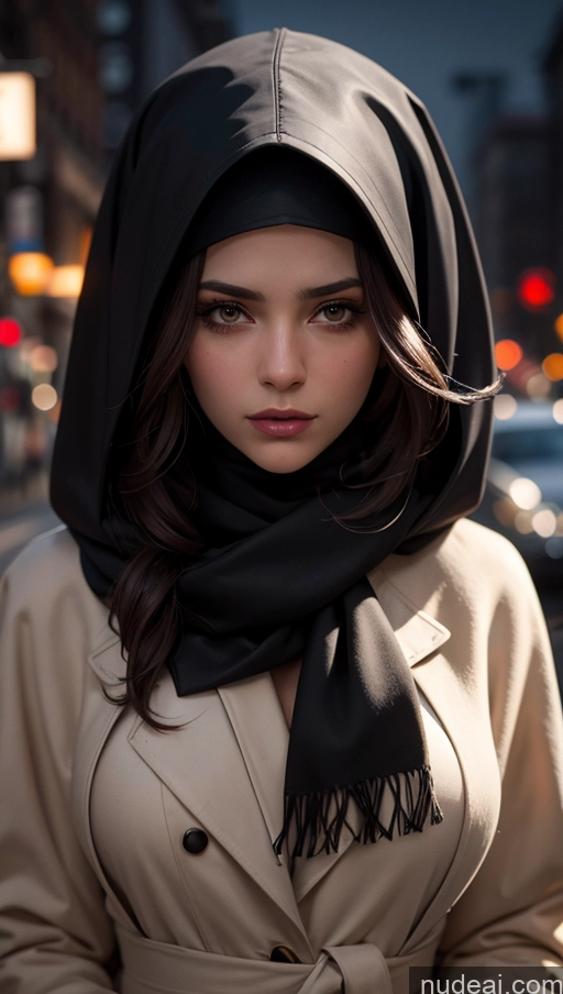 related ai porn images free for Scarf Niqab Jacket Egyptian Sad Close-up View Brunette Long Hair Perfect Boobs Skinny Detailed Fur Dark Lighting Street Blouse