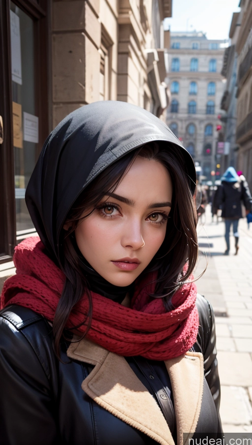 related ai porn images free for Scarf Niqab Jacket Egyptian Sad Close-up View Brunette Long Hair Perfect Boobs Skinny Street