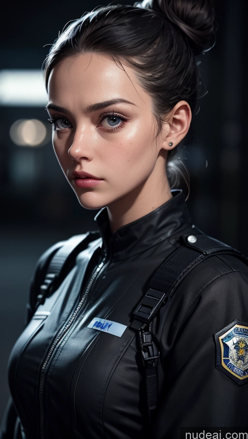 related ai porn images free for Close-up View Police Dark Lighting Street Sad Hair Bun