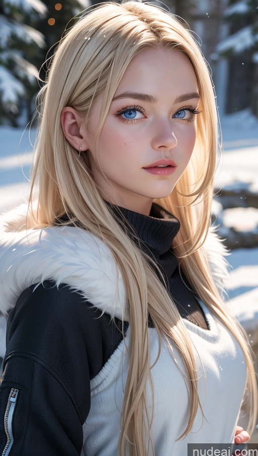 related ai porn images free for Close-up View Jacket Fur Sundress Scandinavian Snow