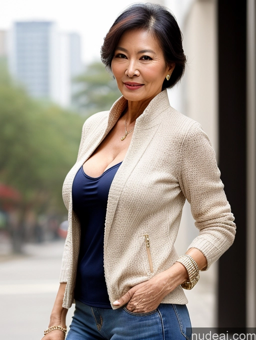 related ai porn images free for Milf Perfect Boobs Beautiful Perfect Body 70s Chinese Blouse Casual Jacket Professor Stylish Sweater Cleavage Topless Detailed