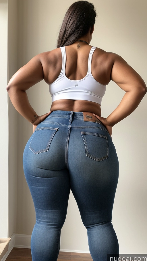 ai nude image of araffe butt lifter in a white top and blue jeans pics of Big Ass Big Hips Athlete Jeans