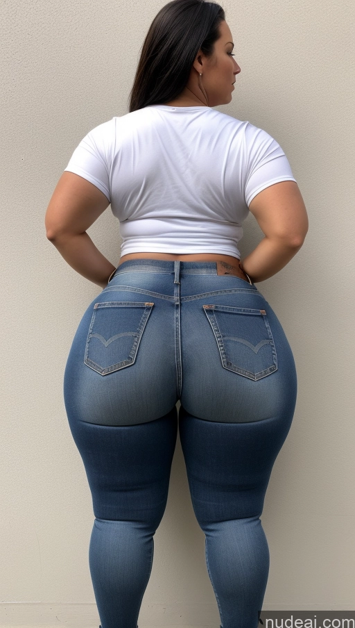 ai nude image of araffe butt - bari woman in jeans and white shirt standing against a wall pics of Big Ass Big Hips Athlete Jeans