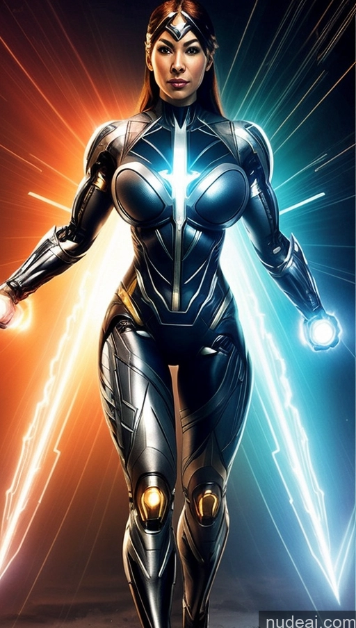 related ai porn images free for Perfect Boobs Muscular Powering Up Superhero Cyborg