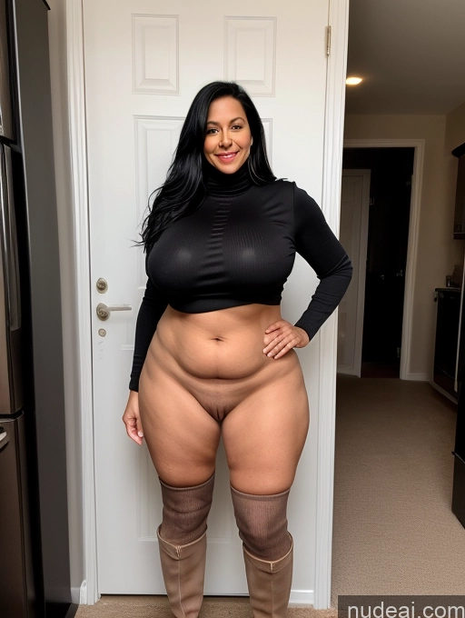 related ai porn images free for Milf Huge Boobs Thick Big Hips Long Legs Big Ass Black Hair Nude Boots High Socks Tall