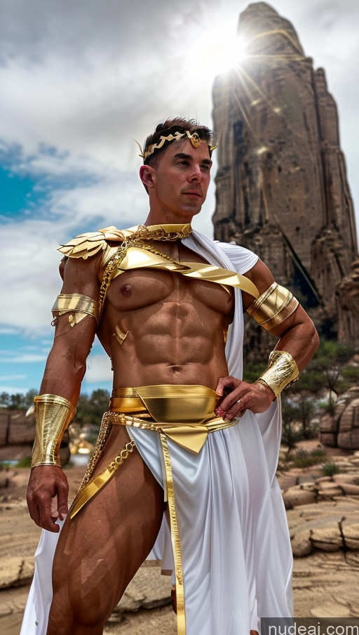 related ai porn images free for Menstoga, White Robes, In White And Gold Costumem, Gold Headpiece, Gold Belt, Gold Chain Muscular Abs Perfect Boobs Busty Superheroine Powering Up Superhero Surrealist