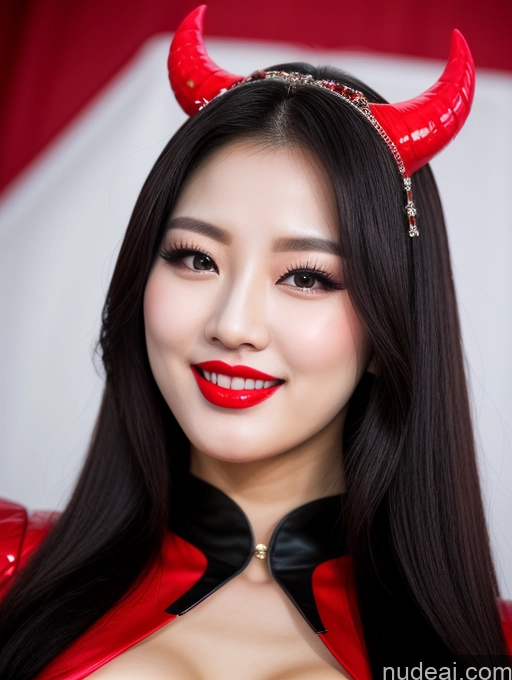 related ai porn images free for Model Beautiful Lipstick Fairer Skin Seductive Black Hair Korean Close-up View Devil Bright Lighting Detailed Sexy Face Slicked Happy Laughing