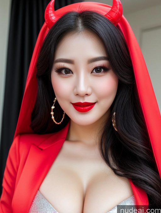 related ai porn images free for Model Beautiful Lipstick Fairer Skin Seductive Black Hair Korean Close-up View Devil Bright Lighting Detailed Sexy Face Slicked Happy Laughing