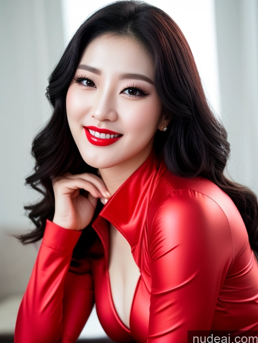 related ai porn images free for Model Beautiful Lipstick Fairer Skin Seductive Black Hair Korean Close-up View Devil Bright Lighting Detailed Sexy Face Slicked Happy Laughing