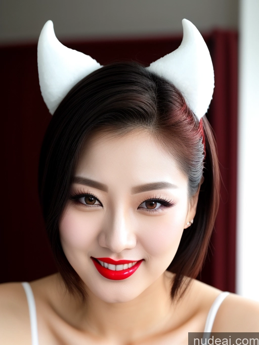 related ai porn images free for Model Beautiful Lipstick Fairer Skin Seductive Black Hair Korean Close-up View Devil Bright Lighting Detailed Sexy Face Slicked Happy Laughing