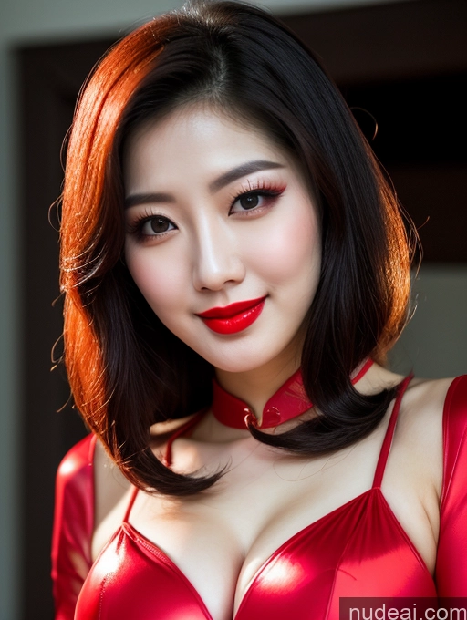 related ai porn images free for Model Beautiful Lipstick Fairer Skin Seductive Black Hair Korean Close-up View Devil Bright Lighting Detailed Sexy Face Slicked Happy Laughing