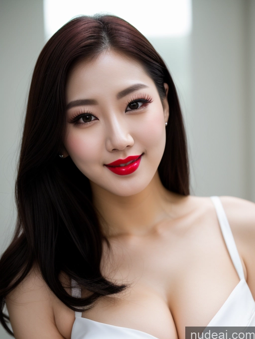 related ai porn images free for Model Beautiful Lipstick Fairer Skin Seductive Black Hair Korean Close-up View Devil Bright Lighting Detailed Sexy Face Slicked Happy Laughing