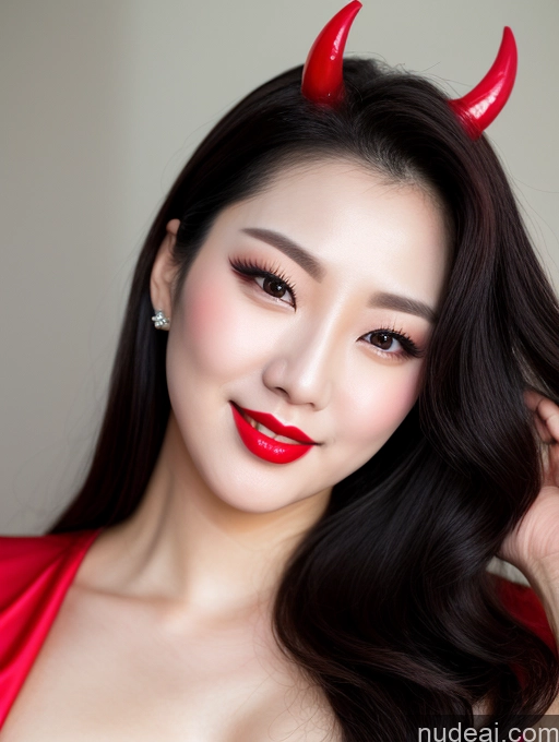 related ai porn images free for Model Beautiful Lipstick Fairer Skin Seductive Black Hair Korean Close-up View Devil Bright Lighting Detailed Sexy Face Slicked Happy Laughing