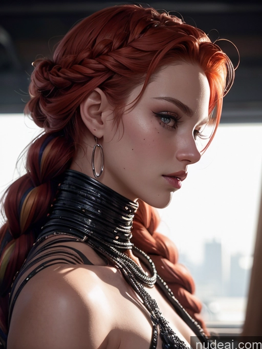 related ai porn images free for White 18 Ginger Bright Lighting Detailed Fantasy Armor Sexy Face Braided Cyberpunk Onsen Cyborg Side View