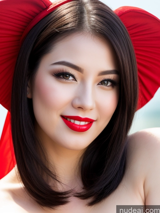 related ai porn images free for Model Beautiful Lipstick Fairer Skin Happy Laughing Seductive Black Hair Slicked Chinese Close-up View Devil Bright Lighting Detailed Sexy Face