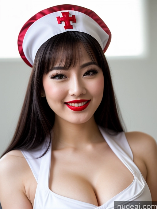related ai porn images free for Model Beautiful Lipstick Fairer Skin Happy Laughing Seductive Black Hair Slicked Chinese Close-up View Devil Bright Lighting Detailed Sexy Face Nurse