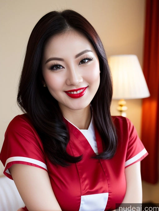 related ai porn images free for Model Beautiful Lipstick Fairer Skin Happy Laughing Seductive Black Hair Slicked Chinese Close-up View Devil Bright Lighting Detailed Sexy Face Nurse