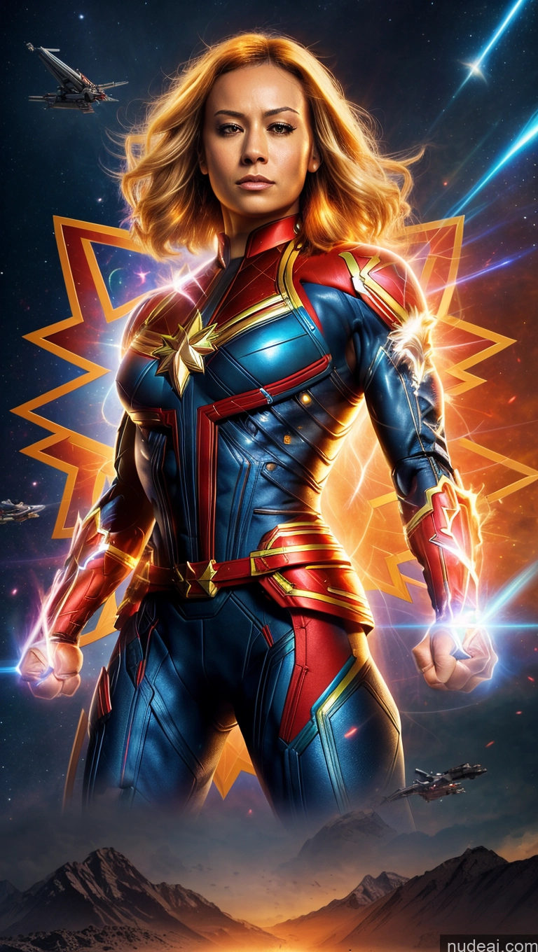 related ai porn images free for Cyborg Several Busty Muscular Abs Powering Up Captain Marvel