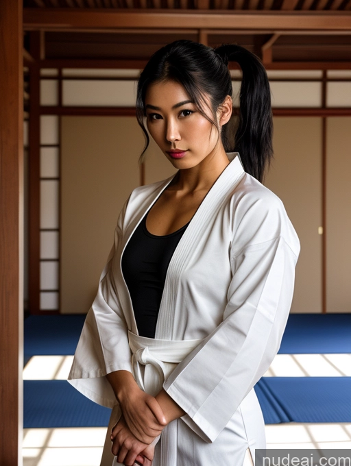 related ai porn images free for Model Muscular Lipstick 18 Serious Black Hair Ponytail Japanese Soft Anime Front View Dress Kimono Martial Arts Gym Chemise