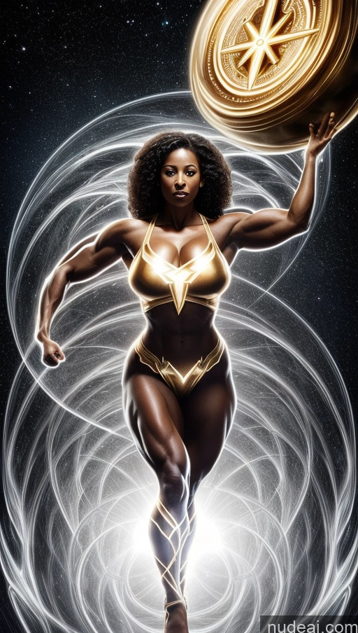 related ai porn images free for Several Busty Muscular Abs Black Curly Hair Mary Thunderbolt Powering Up Surrealist Neon Lights Clothes: Purple Bodybuilder