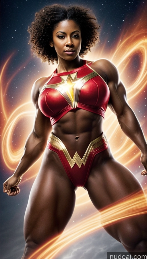 related ai porn images free for Several Busty Black Curly Hair Mary Thunderbolt Powering Up Neon Lights Clothes: Purple Bodybuilder