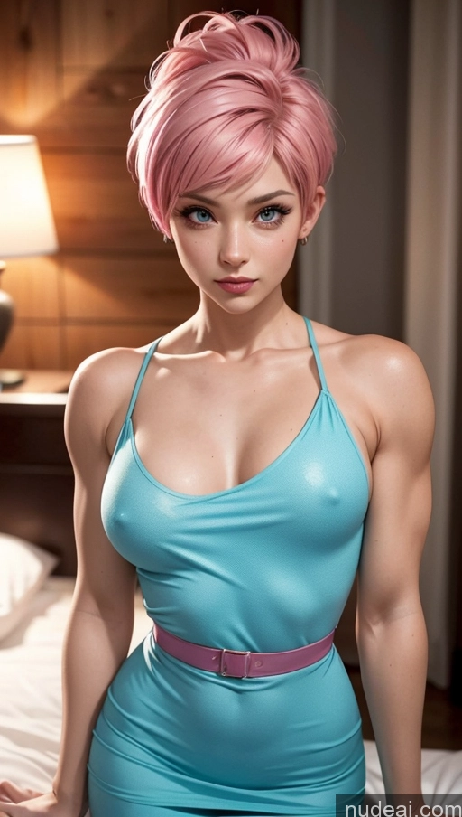 related ai porn images free for Bodybuilder Small Tits Pink Hair Pixie Bedroom Close-up View Dress Sexy Face